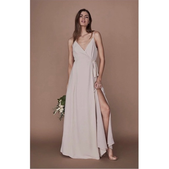WAYF The Angelina Slit Wrap Gown‎ Dress Size Small - Picture 1 of 8